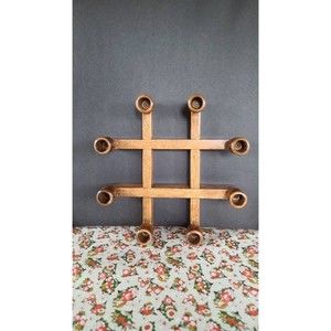 Vintage Wood Candlestick Holder